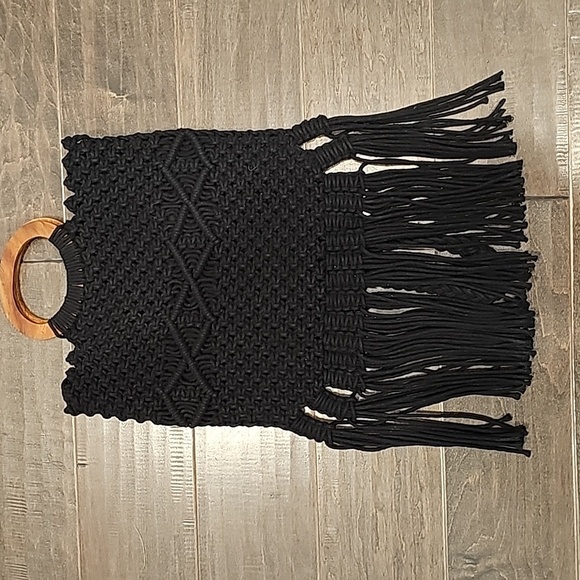 Danielle Nicole Runaway Black Crochet Crossbody Bag - Picture 6 of 7